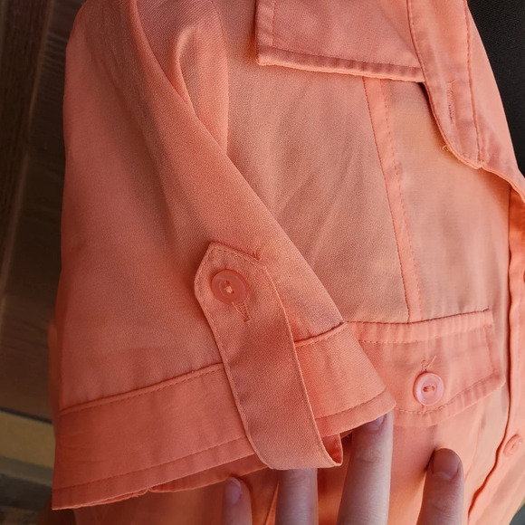 Joanna Vintage Size Small Peach Women's Buttondown - Picture 3 of 11